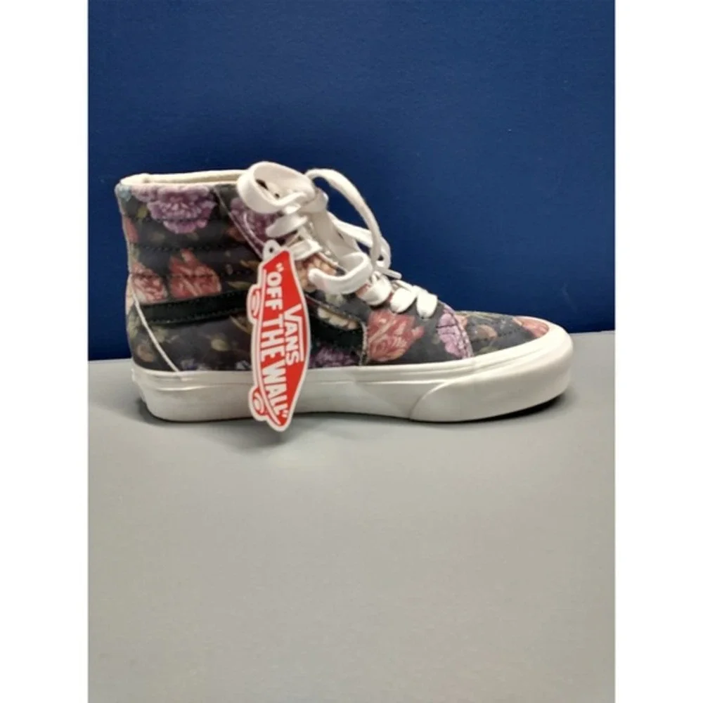 Vans High Top Sneakers Shoes Mens 3.5‎ Womens 5 Multicolor Floral Suede Lace Up